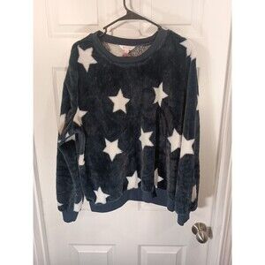 No Boundaries Pullover Sweater Size XXL/2XG (19) Blue And White Stars Theme Soft